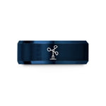 personalized jewelry for her – black & blue tungsten anemometer wedding band