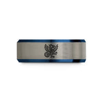 present ideas for her – black & blue & grey tungsten basilisk wedding band