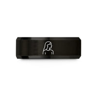 anniversary rings for her – black tungsten mom wedding band