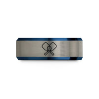 unique presents for wife – black & blue & grey tungsten pickleball paddles wedding band