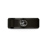 unique presents for wife – black tungsten sleeping cat wedding band