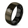 Hand Press Brewer – Tungsten Wedding Band, 8 mm, Gunmetal, Black Comfort-Fit Unisex