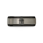 husband Christmas present ideas – black & gray tungsten storefront wedding band
