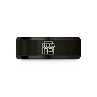 Christmas presents for men – black tungsten storefront wedding band