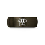 unique presents for him – gunmetal & black tungsten storefront wedding band