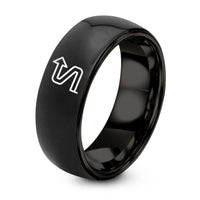 Gift Best Christmas for Husband – black tungsten switchback symbol arrow ring