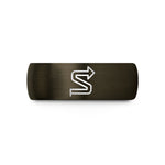 unique presents for men – gunmetal & black tungsten switchback symbol arrow wedding band