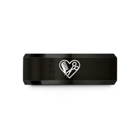 christmas presents for her – black & gold tungsten comb shears heart wedding band