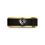 mom christmas present ideas – black & gold tungsten comb shears heart wedding band