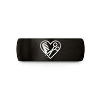 christmas presents for her – black & rose gold tungsten comb shears heart wedding band