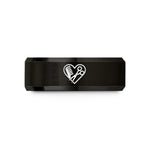 best holiday present mom – black tungsten comb shears heart wedding band