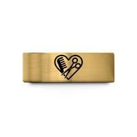 unique mom christmas present – gold tungsten comb shears heart wedding band