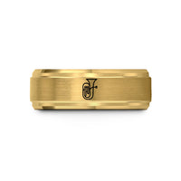 unique mom christmas present – gold tungsten euphonium wedding band