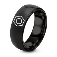 Gift Best Christmas for Mom – black tungsten hex nut ring