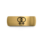 unique ideas for mom – gold & silver tungsten interlocking female symbols wedding band