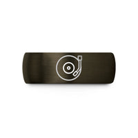 Christmas presents for her – gunmetal & black tungsten vinyl tonearm wedding band