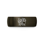 unique presents for her – gunmetal & black tungsten welsh dragon shield wedding band