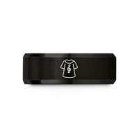 personalized present for him – black tungsten choir robe wedding band