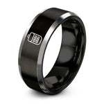 personalized jewelry for pals – black & gray tungsten molle pouch ring