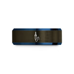 best friend present ideas – gunmetal & blue tungsten soldering iron wedding band