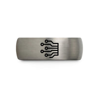 tungsten ring present couples – blue & grey tungsten circuit board traces wedding band