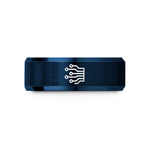 couple present ideas anniversary – blue tungsten circuit board traces wedding band