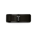 personalized presents for him – black tungsten ball peen hammer wedding band