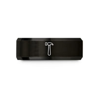 personalized presents for him – black tungsten ball peen hammer wedding band