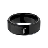 best presents for men – black tungsten ball peen hammer wedding band