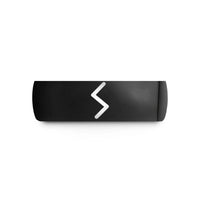 engraved ring for men – black tungsten sowilo wedding band