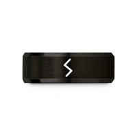 unique men’s ring designs – black tungsten sowilo wedding band