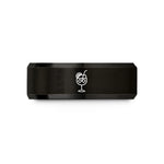 anniversary ring for men – black & rose gold tungsten spritz cocktail wedding band