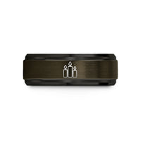 men's tungsten wedding – gunmetal & black tungsten candle trio wedding band
