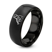 Gift for Anniversary for Men – black tungsten clarinetist playing ring