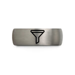 comfort-fit wedding band – black & grey tungsten funnel wedding band