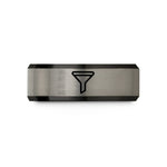 comfort-fit wedding band – black & gray tungsten funnel wedding band