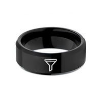 black tungsten men's band – black tungsten funnel wedding band