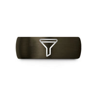 comfort-fit wedding band – gunmetal & black tungsten funnel wedding band