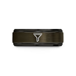comfort-fit wedding band – gunmetal & black tungsten funnel wedding band