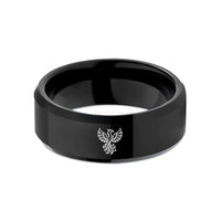 custom bands for lovers – black tungsten firebird wedding band
