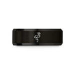 unique his and hers – black & gold tungsten flamingo wedding band