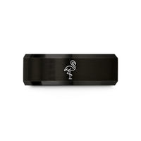 unique his and hers – black & gold tungsten flamingo wedding band