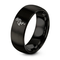 Gift for Couples Unique – black tungsten flamingo ring