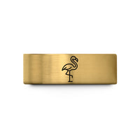 matching couple rings – gold tungsten flamingo wedding band