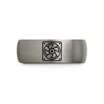 engraved rings for couples – blue & gray tungsten supply grill wedding band