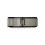matching bands for couples – black & silver tungsten tablet wedding band