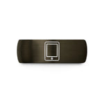 couples promise rings set – gunmetal & black tungsten tablet wedding band