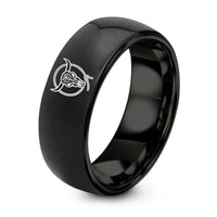 Gift for Day Mother’s – black tungsten bull skull lasso ring