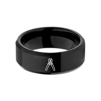 unique presents for mom – black tungsten crimping tool wedding band