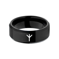 unique presents for mom – black tungsten algiz wedding band